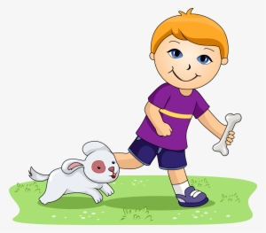 Dog And Girl Running Clipart Clipartfest - Boy And Dog Clipart #770241