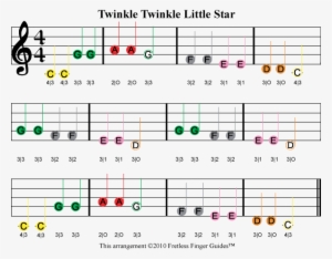 Color Coded Free Violin Sheet Music For Twinkle Twinkle - Twinkle Twinkle Little Star Boomwhackers Music #770381