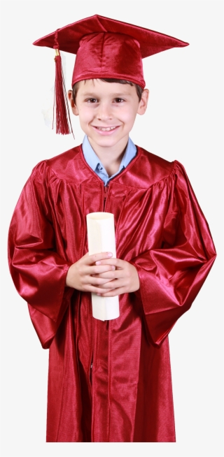 Young Boy Wearing Red Graduation Gown Png Image - Boy In Graduation Dress #770823
