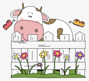 Cattle Clipart Farm Fence - Behind Of Clipart #771373