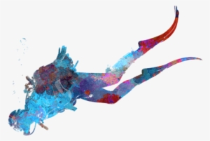 Bleed Area May Not Be Visible - Scuba Diver Painting #772552