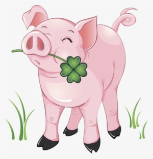 Lucky Pig - Pig With Four Leaf Clover #772952