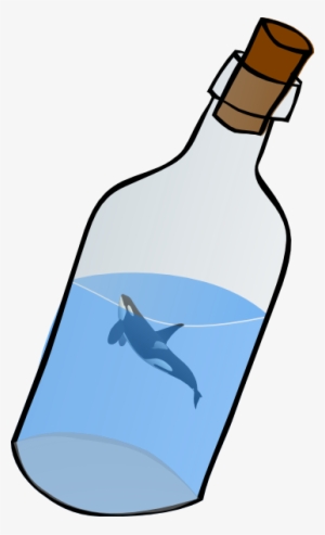 Bottled Glass With Killer Whale Clip Art At Clker - Message In A Bottle Clip Art #773244