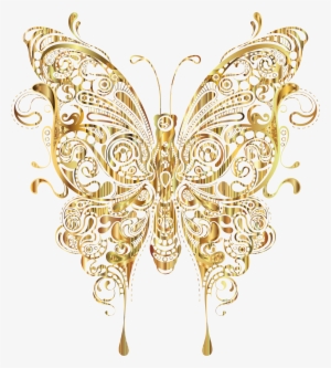 Clipart - Butterfly Clipart Gold #773421