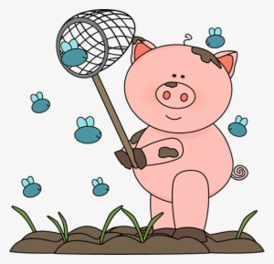 Pig In The Mud Catching Flies - Clipart Png Mud #773638