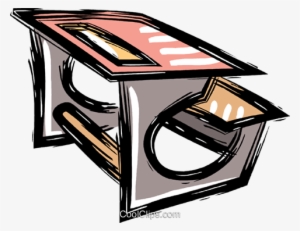 School Desk Royalty Free Vector Clip Art Illustration - Schulbank Clipart #773929