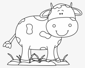 Cow In The Mud Black White Png Or8f6s Clipart - Cow Clipart Black And White #773958
