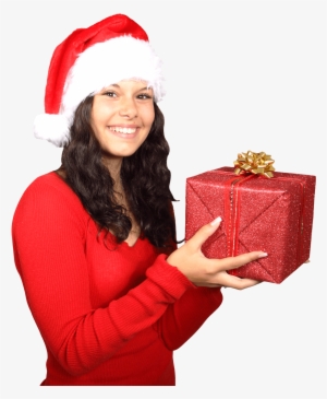 Beautiful Woman Wearing Santa Claus Clothes With Christmas - Santa Claus Girl Png #774534