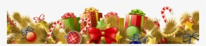 Beautiful Christmas Footer Gifts Balls Gold - Christmas Gifts Gold Png Transparent #774634