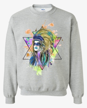 Watercolor Headdress Crewneck #774704 Watercolor Headdress Crewneck #774704
