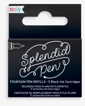 Splendid Fountain Pen Black Ink Refill By Ooly - International Arrivals Handwritting Fountain Pen (132-075) #774880