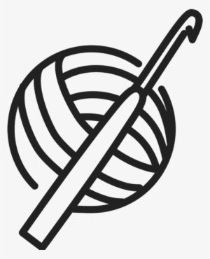 Crochet Hook And Yarn Rubber Stamp - Crochet Clipart Black And White #775482