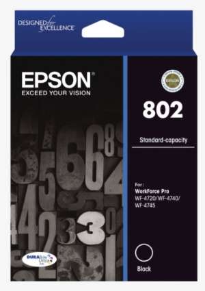 Genuine Epson 802 Black Ink Cartridge - Epson 802xl #775534