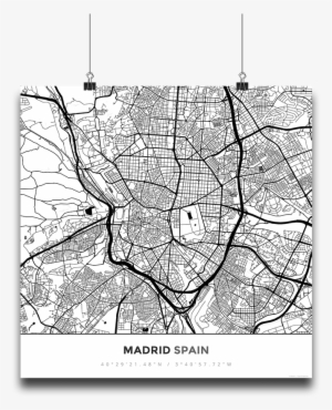 Premium Map Poster Of Madrid Spain #776030