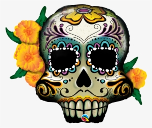 Day Of The Dead Skull Clipart At Getdrawings - Sugar Skull Birthday Balloons #776121