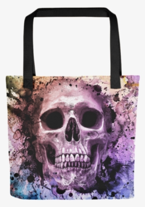 Watercolor Skull Tote Bag - Watercolor Painting #776255