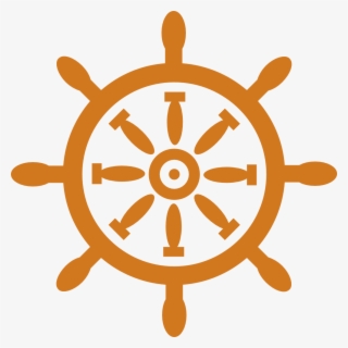 Orange And White Flag With Wheel #776788