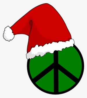 Santa Hat Peace Sign Clip Art At Clker - Transparent Background Christmas Hat #777499