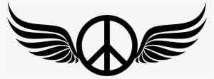 Peace Sign Clipart Silhouette - Peace Sign With Wings #777903