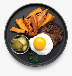 Over Easy Burger With Sweet Potato #778872