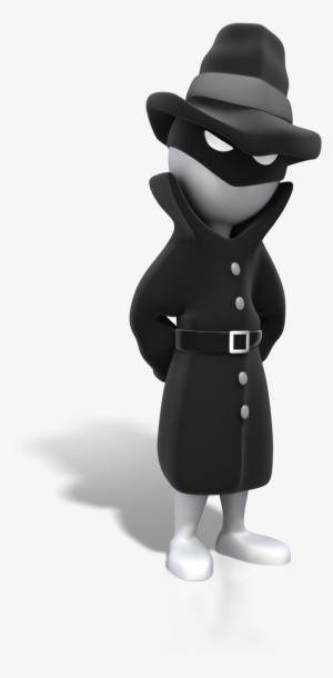 Spy Standing Suspicious - 3d Stick Figure Spy #779967