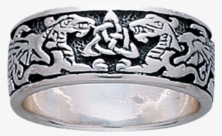 Celtic Dragons Silver Ring - Ring #7704347