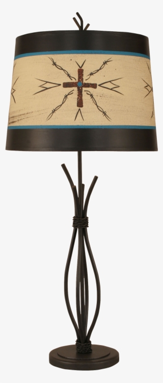 Kodiak Iron Stack Table Lamp W/ Cross Shade - Lampshade #7704926