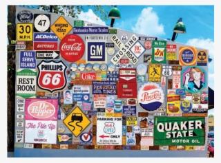 Old Ad Signs, Road Signs And Vehicle License Plates - Flyer #7705462