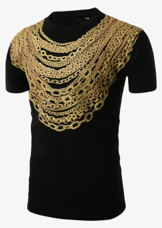 Smithjay Mens Hipster Hip Hop 3d Gold Chain Embossed - Blouse #7706036