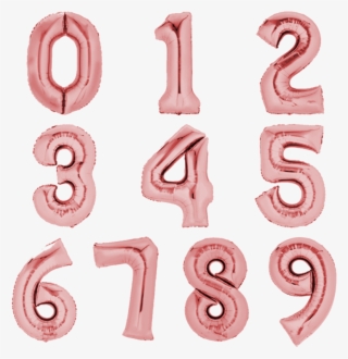 Foil Balloon 80 Cm Rose Gold Numbers Balloon Birthday - Anagram Numbers #7706383