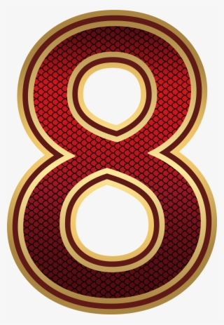 Red And Gold Number Eight Png Image - International Antarctic Centre #7707568