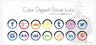 Color Dipped Social Media Icons #7710303