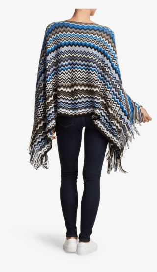Zig Zag Fringe Poncho Missoni - Woolen #7710770