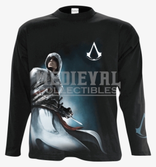 Assassins Creed Altair Side Print Long Sleeve T Shirt - Altair Assassin's Creed Halloween Outfits #7716235