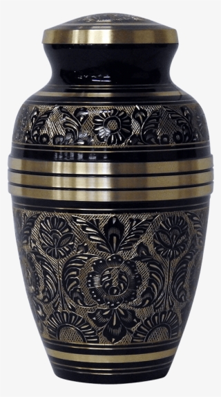 Ornate Black Cremation Urn - Porcelain #7716847
