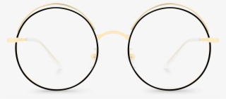 Front View Of Slayer Gold Round Glasses Made From Gold - Circle #7719091