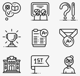 Back To School - Cute Icon Png Black And White #7724681