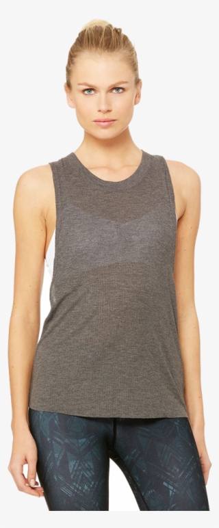 Alo Women's Heat-wave Tank Dark Heather Grey - Photo Shoot #7725983