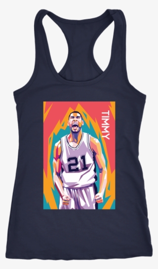 Tim Duncan Pop Art Racerback T-shirt - Shirt #7729092