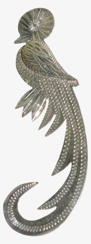Vintage 900 Mexican Silver Quetzal Bird Brooch From - Peafowl #7730680