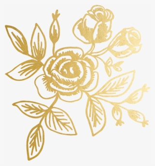 Gold Floral - Transparent Gold Floral Pattern #7732838