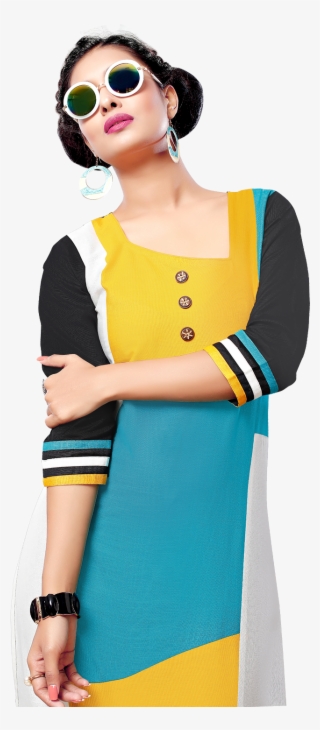 Yuri's Multicoloured Cotton Straight Kurti #7733166