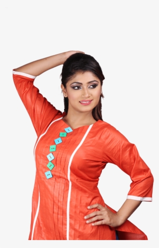 3/4 Sleeve Long Kurti - Photo Shoot #7734384