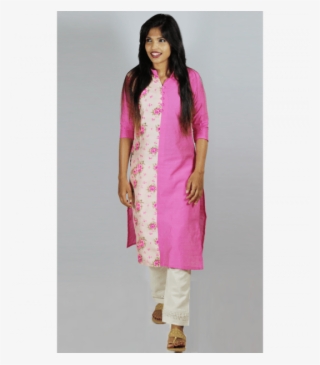 Raych Designer Printed Stylish Pink Floral Kurta For - Silk #7734481