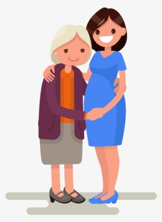 Finding A Carer Just Got Easier - Elderly Mother Daughter Cartoon #7734517