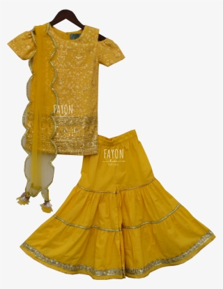 Load Image Into Gallery Viewer, Girls Yellow Cotton - Cotton Sharara Dress #7734921