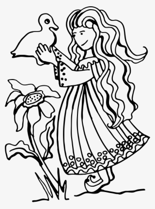 This Free Icons Png Design Of Girl With Duck #7739077