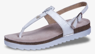 White Ladies' Sandals With Buckle Снимка - Sandal #7740935