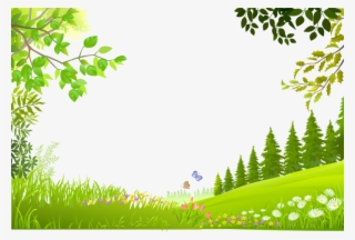 Plants Nature Material Trees Green Grass Cartoon Clipart - Green Grass Background Clipart #7741745