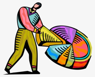 Vector Illustration Of Businessman Takes Slice Of Pie #7743176